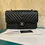 Thumbnail: #22 LNIB Chanel Classic Double Flap Medium Chevron Black Caviar SHW