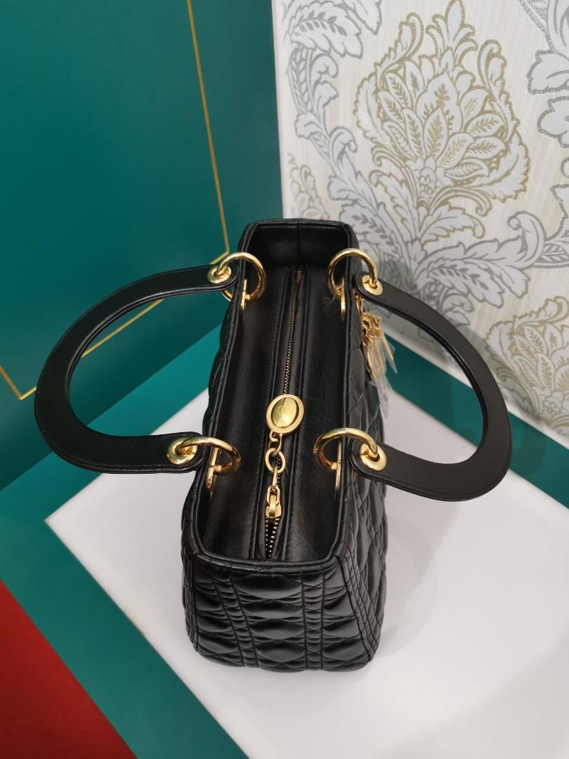 Thumbnail: Brand New Lady Dior Medium Black Lamb GHW