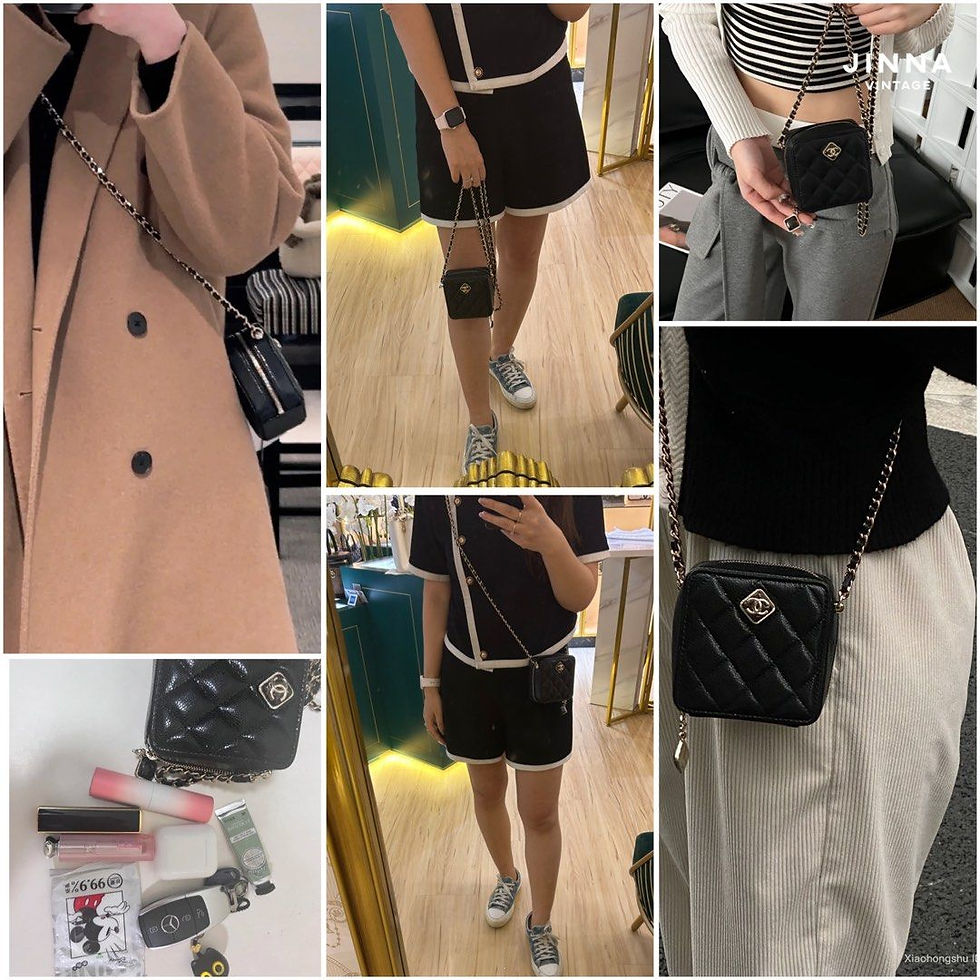 Thumbnail: Chanel 22A Clutch with Chain Vanity Black Caviar LGHW(Cash S$2,680)