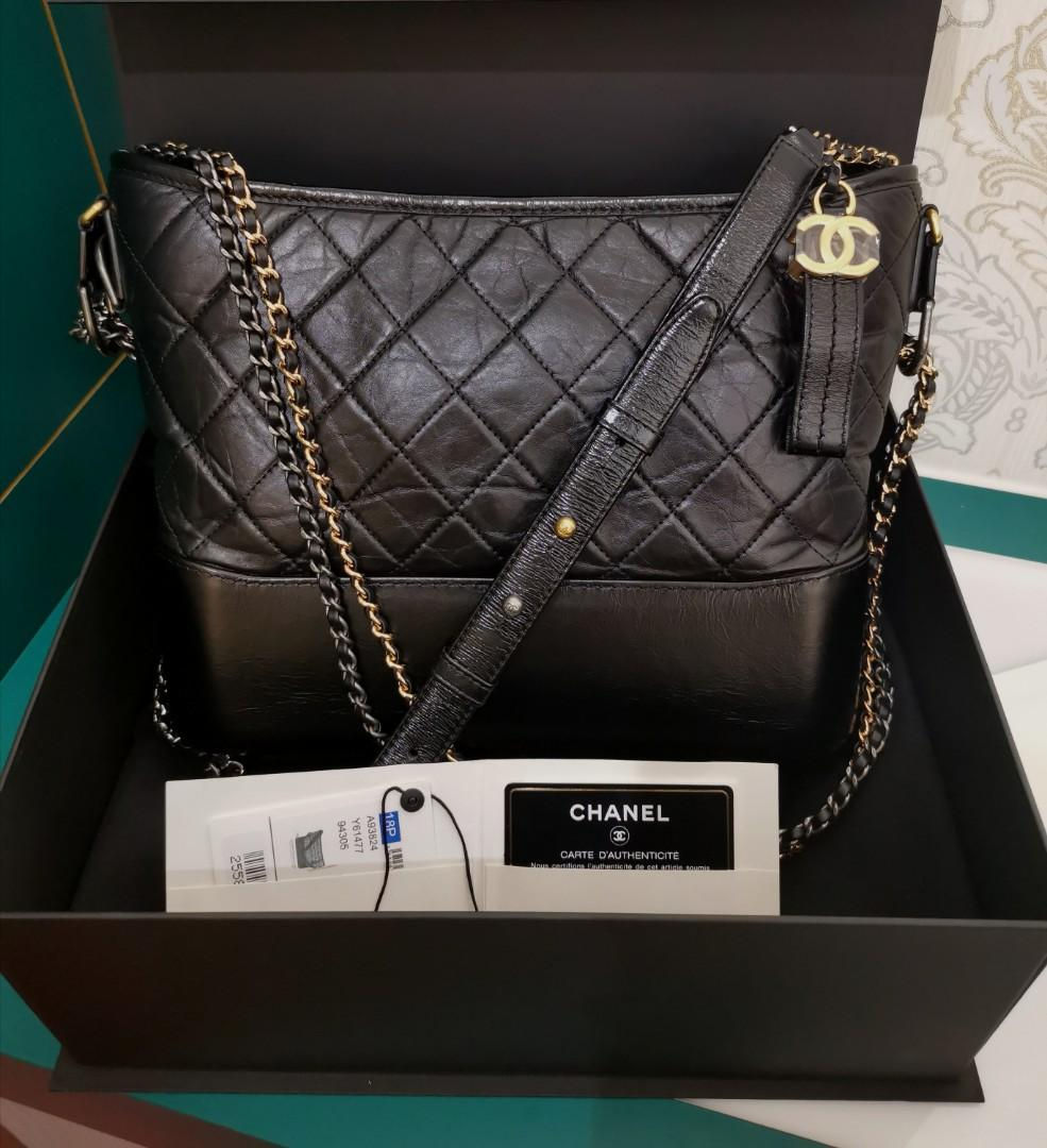 #25 BNIB Chanel Gabrielle Medium Black Calf with 3HW