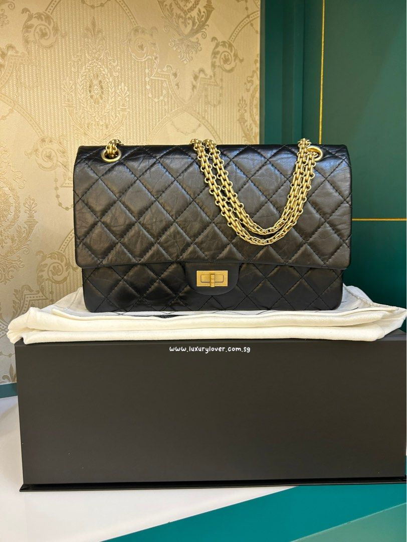 #26 LNIB Chanel 2.55 Reissue 226 Black Distressed Calf GHW