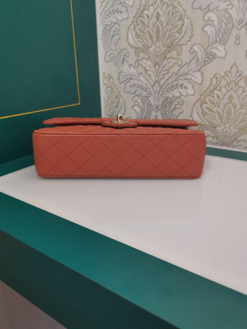Thumbnail: Like New Chanel Medium Classic Double Flap Coral Caviar with GHW