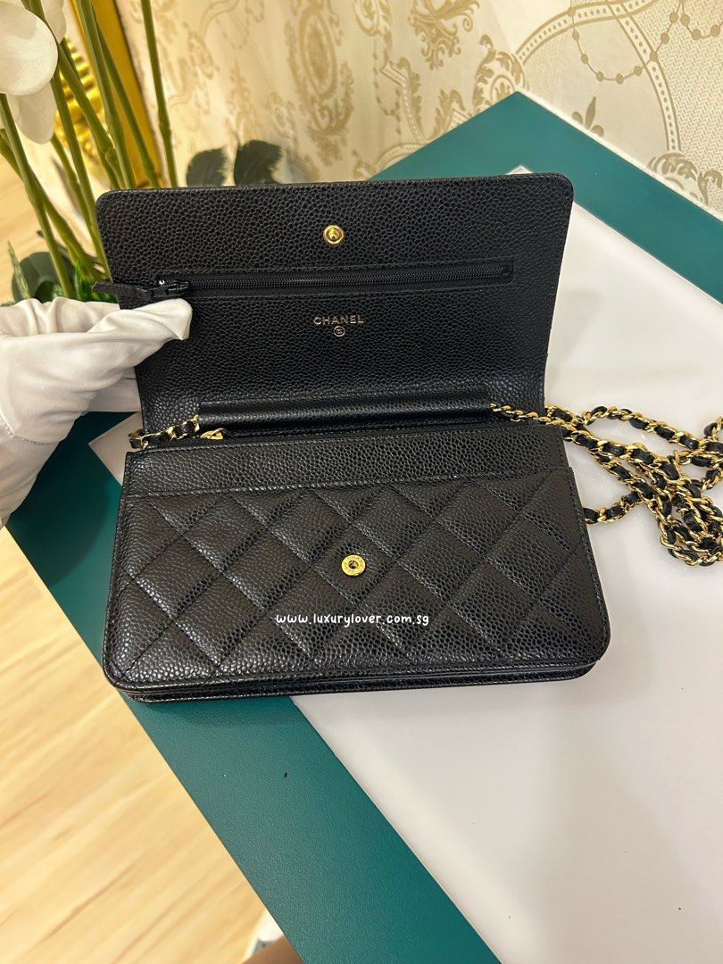 Thumbnail: #20 LNIB Chanel Classic WOC Wallet on Chain Black Caviar GHW
