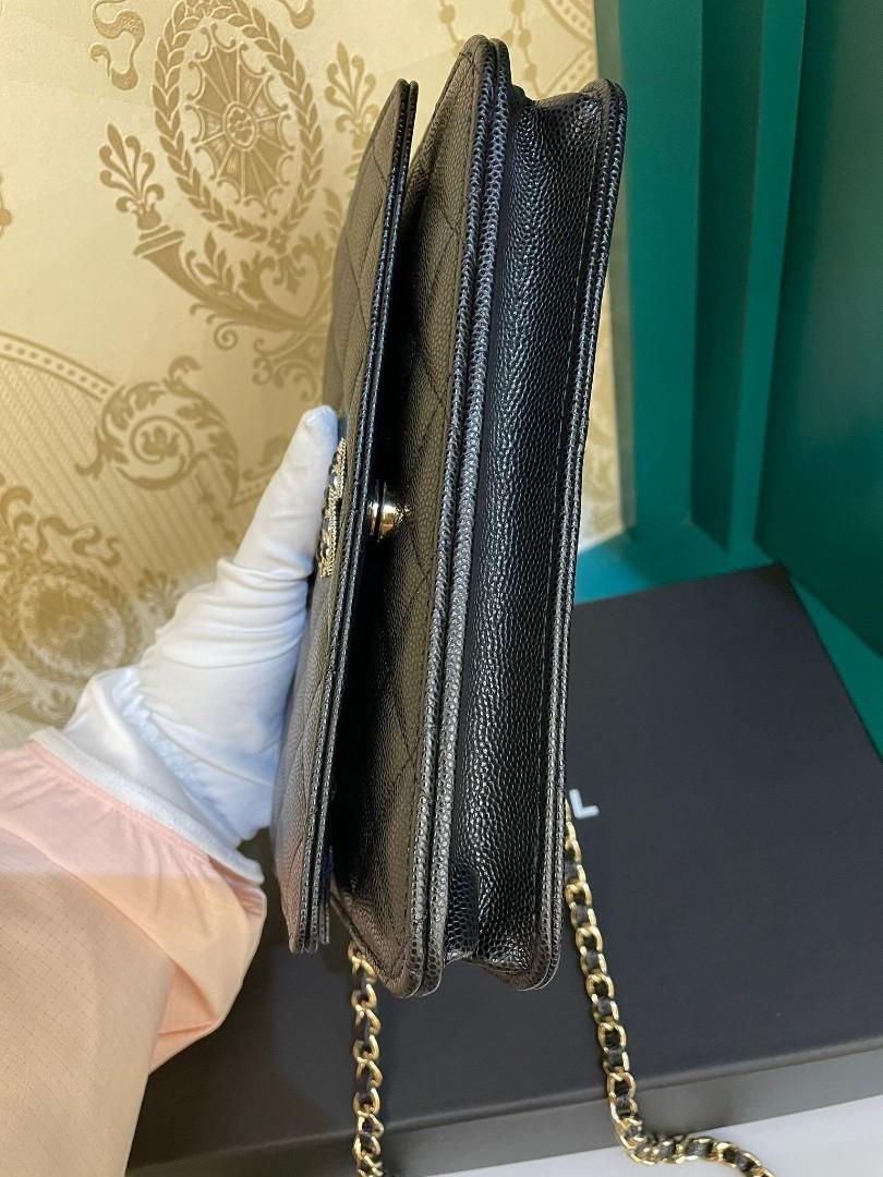 Thumbnail: BNIB Chanel WOC 22S Black Caviar Light GHW