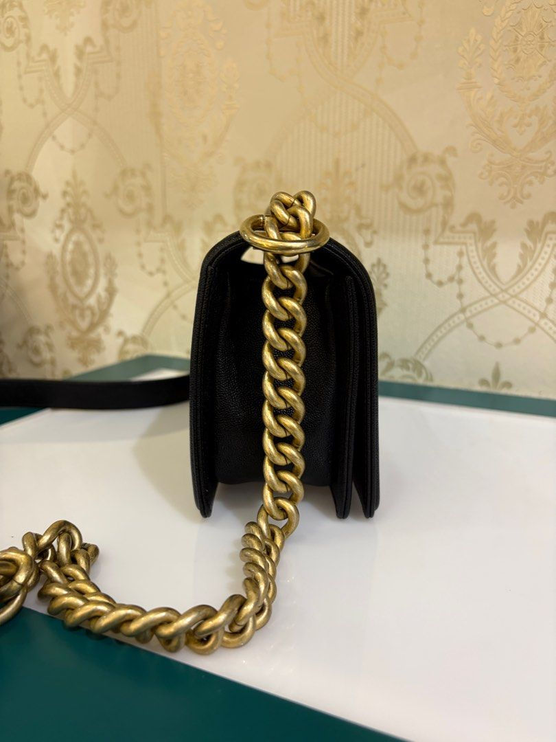 Thumbnail: Chanel Boy Chevron Small Black Caviar GHW