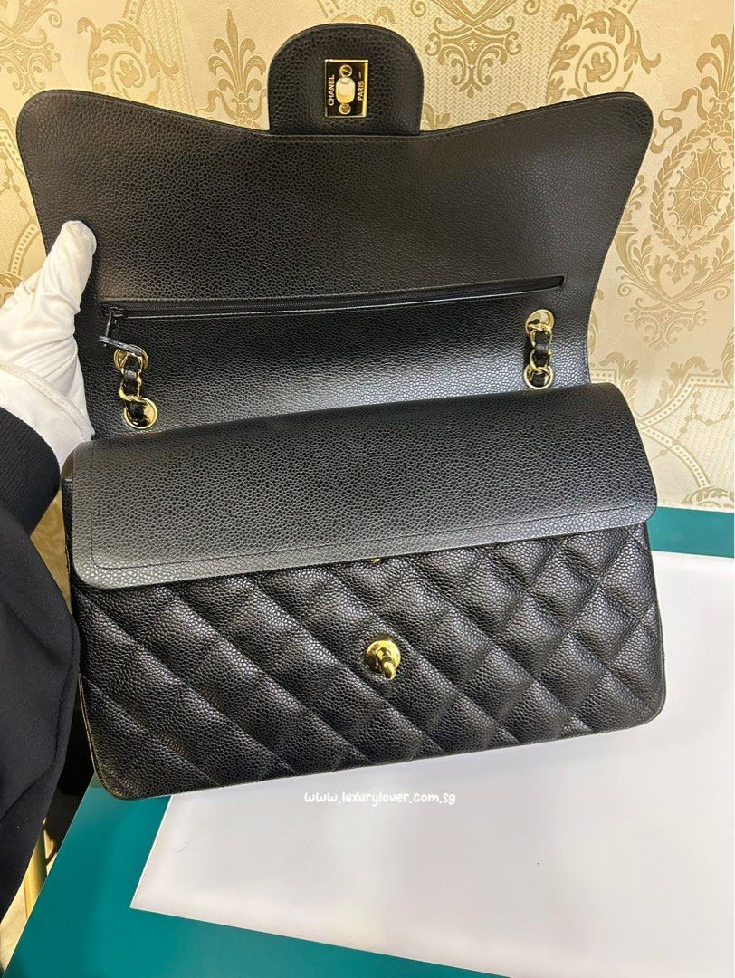 Thumbnail: Chanel Jumbo Classic Double Flap Black Caviar GHW(Cash S$7,390)