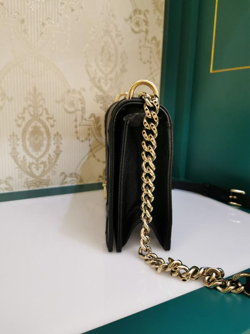 Thumbnail: Like New Dior Diorama Bag Medium Black Grained Calf Light GHW