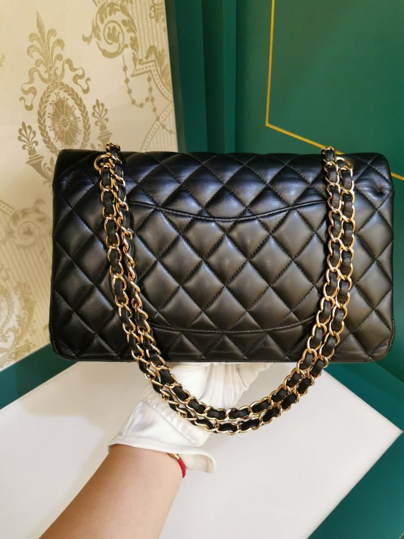 Thumbnail: #25 Chanel Classic Double Flap Medium Black Lamb GHW
