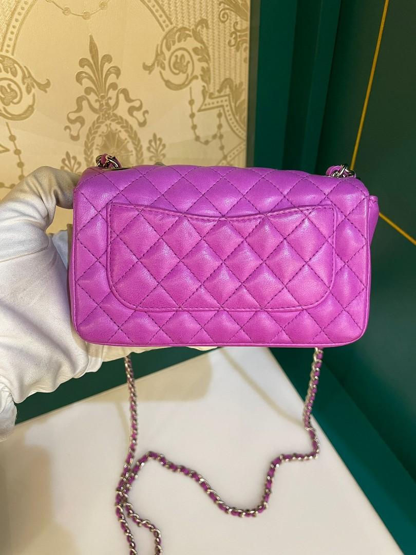 Thumbnail: #8 Chanel Vintage Extra Mini Flap Fushia Lamb SHW