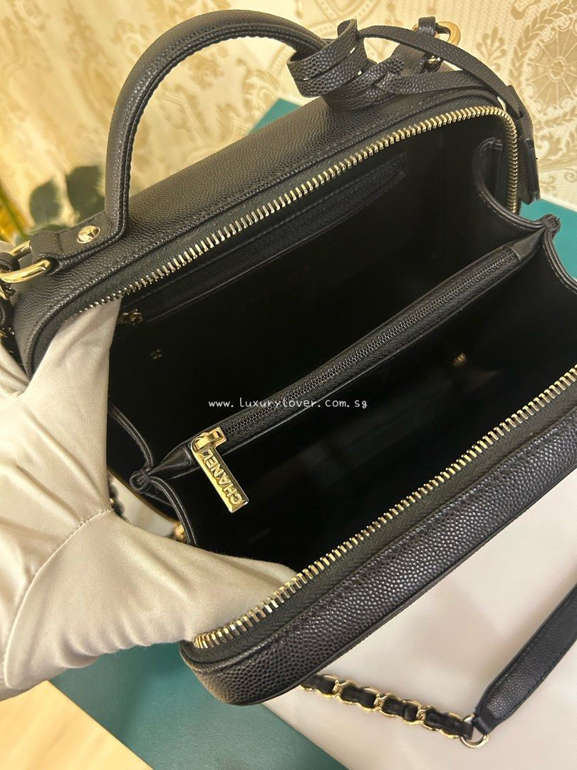 Thumbnail: #28 LNIB Chanel Vanity Case Medium Black Caviar LGHW
