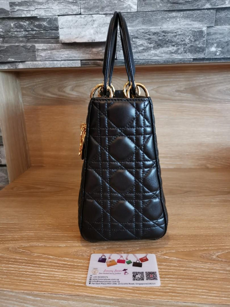 Thumbnail: Brand New Lady Dior Medium Black with GHW