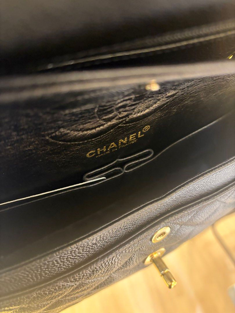 Thumbnail: Chanel Vintage Classic Flap Small Black Caviar 24K Gold
