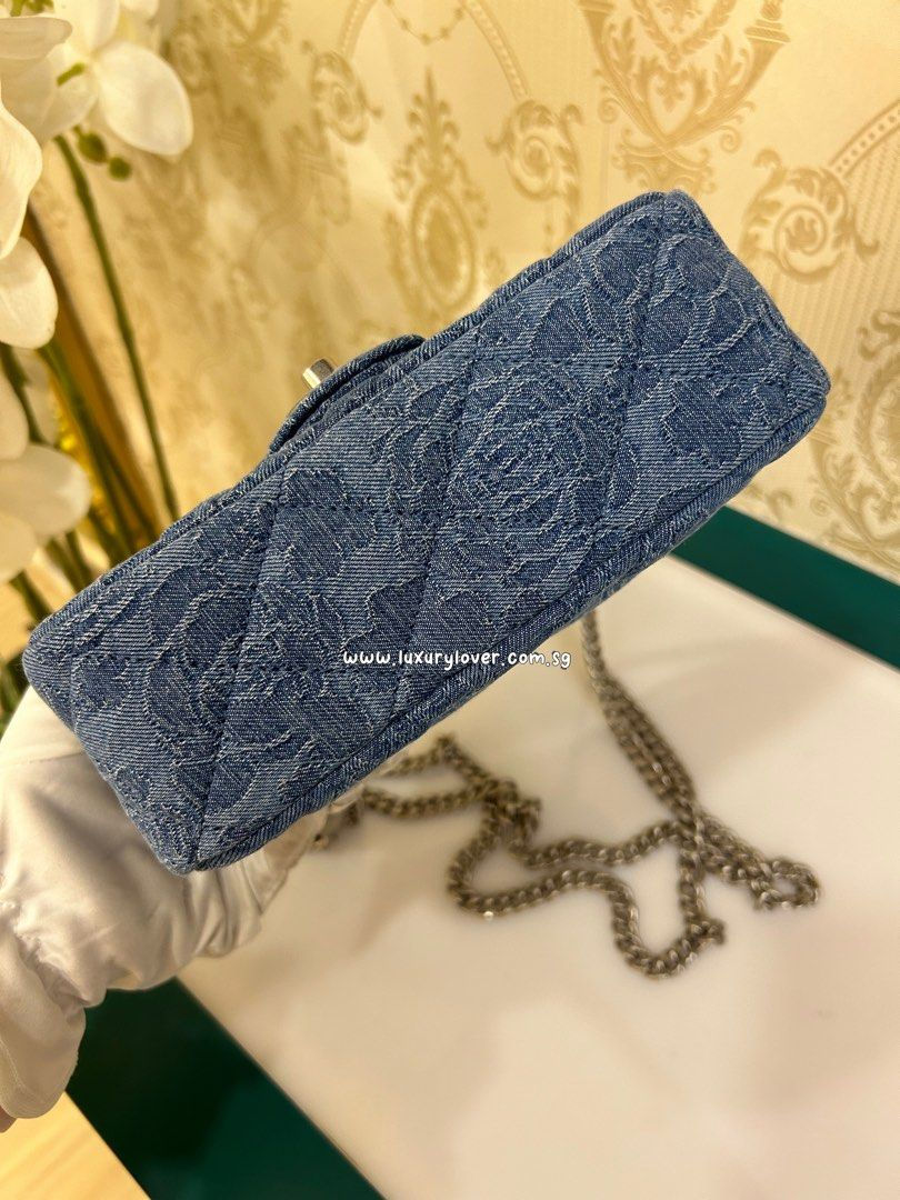 Thumbnail: BNIB Chanel 23P Mini Flap Sweet Heart Blue Denim MSHW