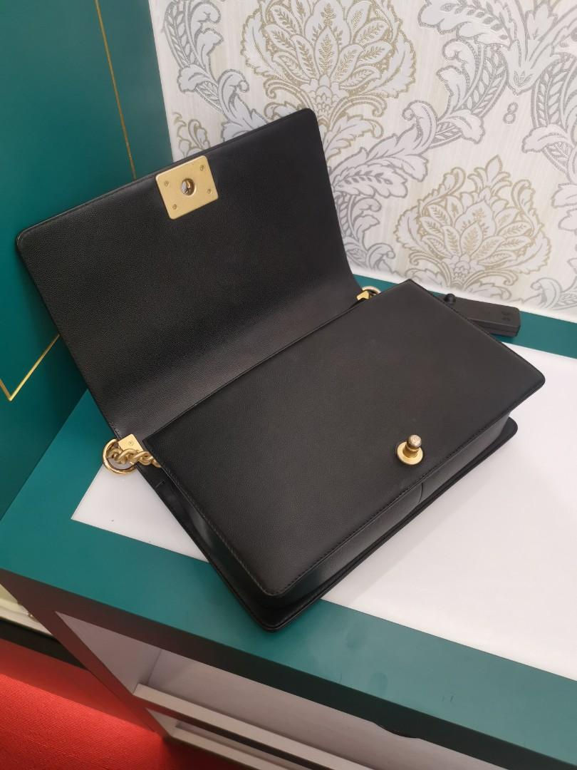 Thumbnail: #24 Like New Chanel Boy New Medium Black Caviar with GHW