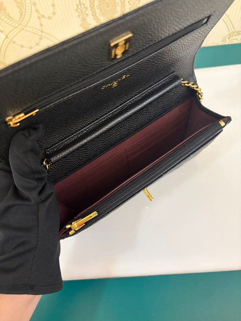Thumbnail: Chanel Classic Wallet on Chain Black Caviar Gold Hardware