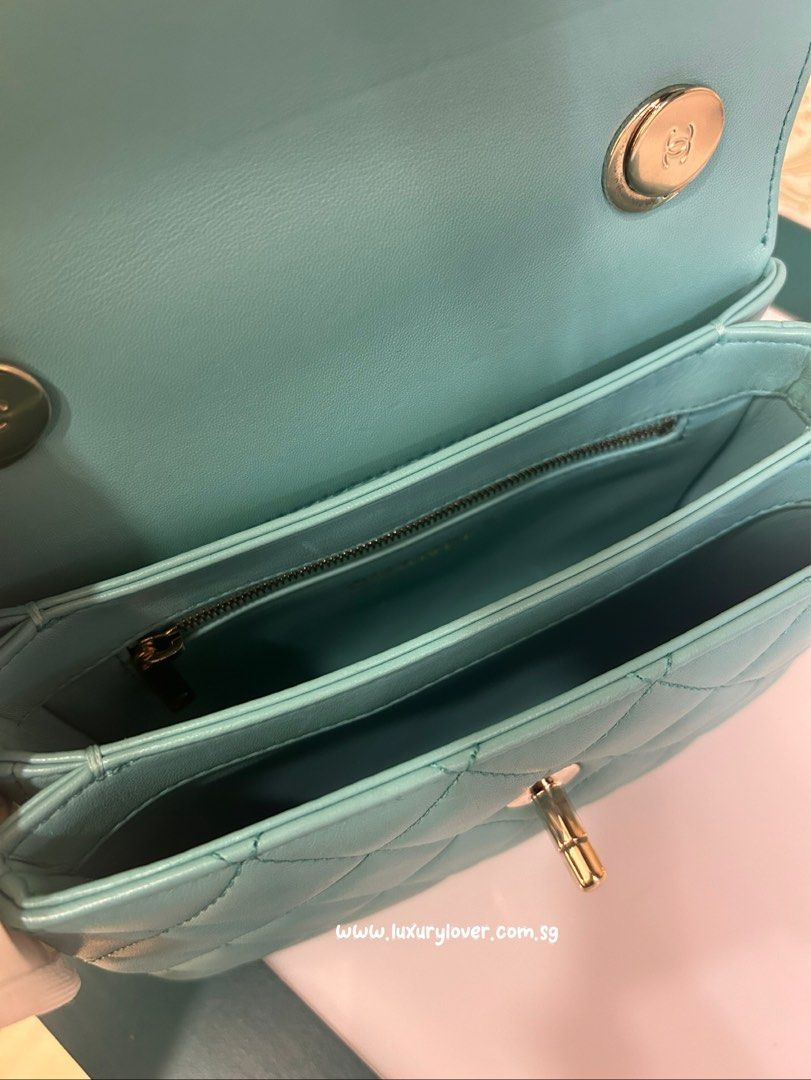 Thumbnail: LNIB Chanel 24C Mini Trendy CC Turquoise/Tiffany Blue Lamb LGHW