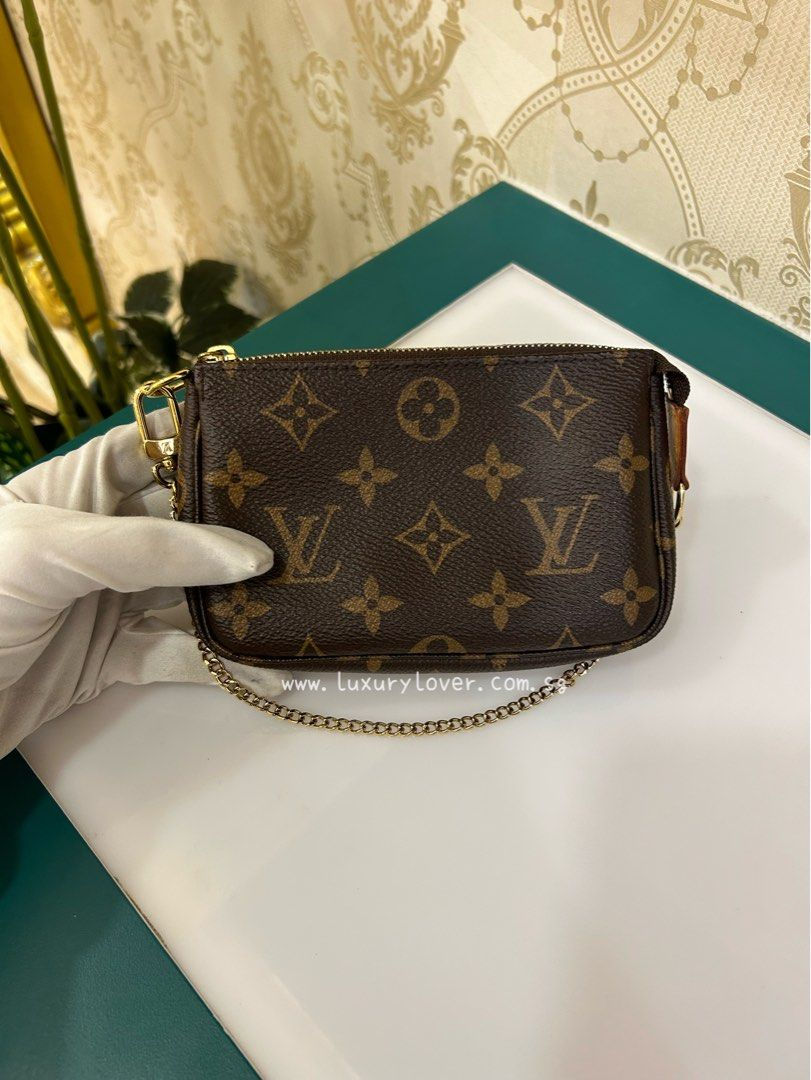 LV Louis Vuitton Mini Pochette Accessories Monogram Canvas GHW