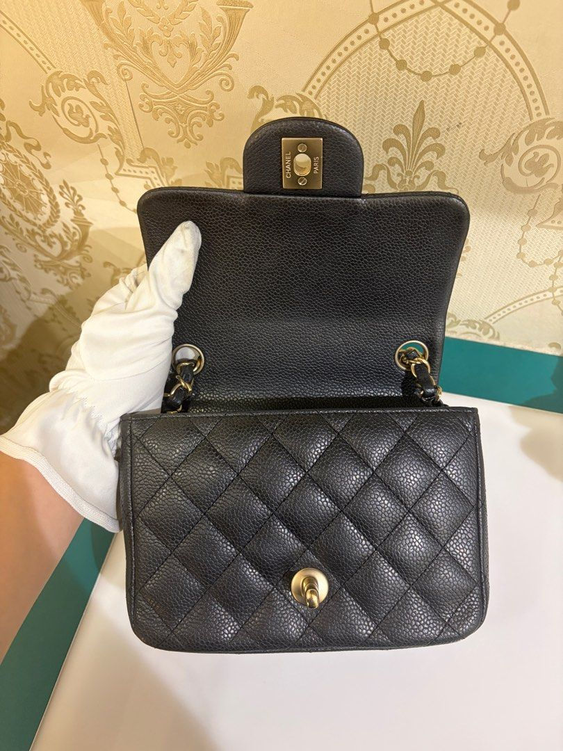 Thumbnail: Chanel Classic Mini Square Flap Black Caviar GHW
