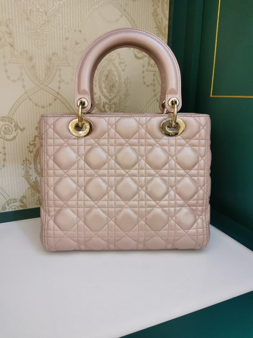 Thumbnail: Lady Dior Medium Lotus Pearly Pink Lamb GHW