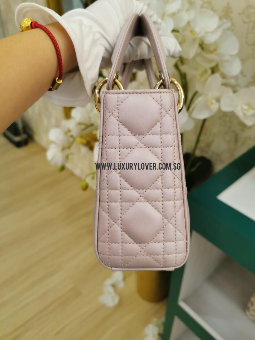 Thumbnail: BNIB Lady Dior Mini Lotus Pearly Pink Lamb Light GHW