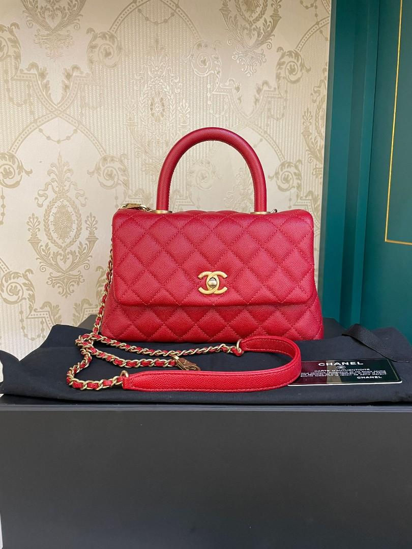 #25 LNIB Chanel Coco Handle Mini/Small Red Caviar GHW