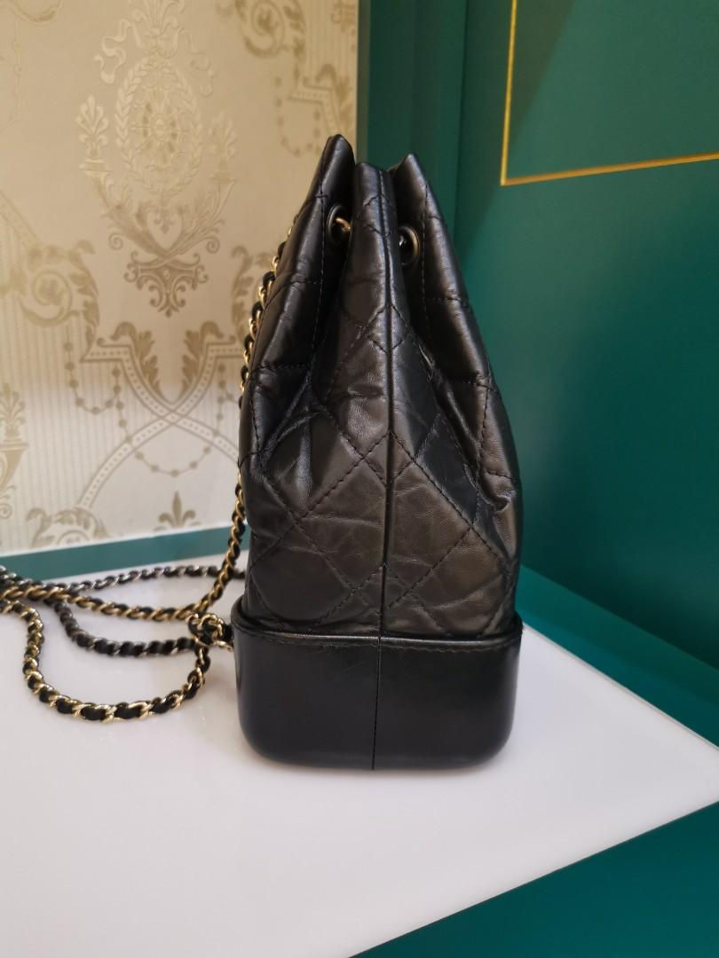 Thumbnail: #26 LNIB Chanel Gabrielle Backpack Small Black Distressed Calf