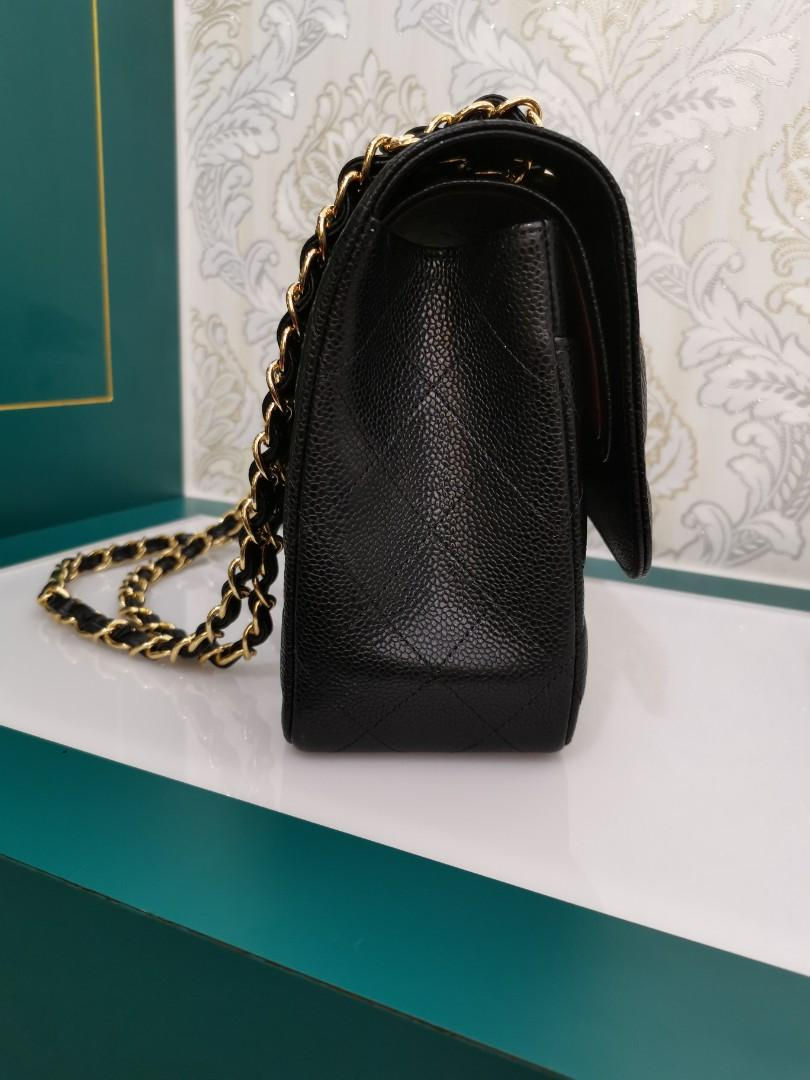 Thumbnail: #28 BNIB Chanel Jumbo Classic Double Flap Black Caviar with GHW
