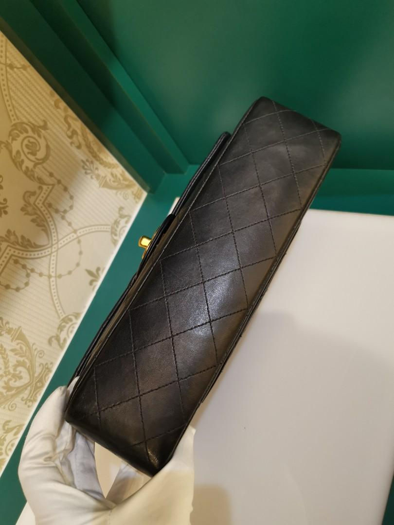 Thumbnail: #5 Excellent Chanel Vintage Classic Double Flap Black Lamb GHW