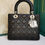 Thumbnail: Brand New Lady Dior Medium Black Lamb SHW