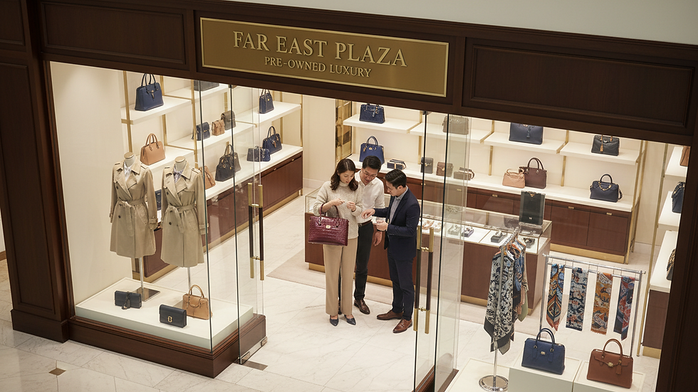 High angle view of Far East Plaza entrance with shoppers