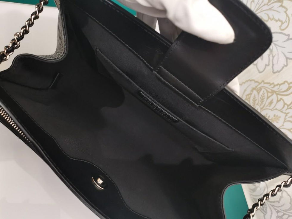 Thumbnail: #25 Like New Chanel Clutch Bag Black Aged Calf SHW