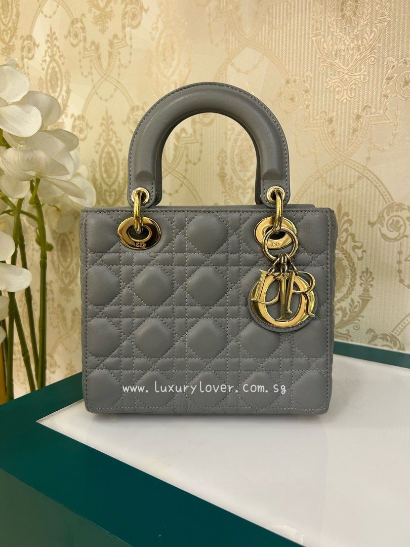 Thumbnail: Like New Lady Dior Small My ABC Dior Grey Lamb GHW