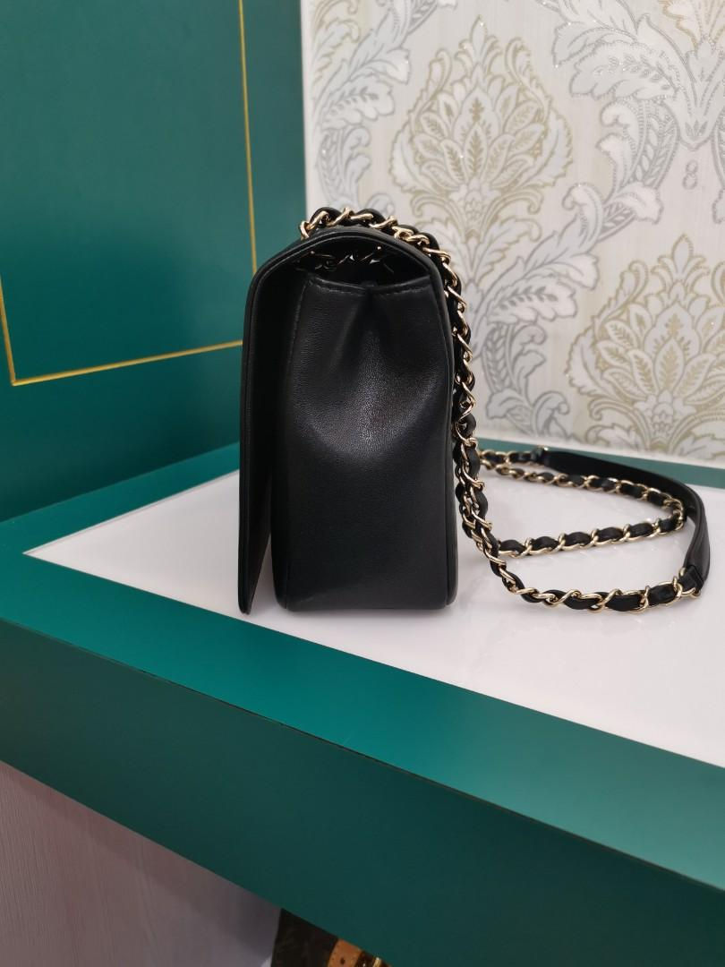 Thumbnail: #24 Chanel Melle Vintage Chevron Black Calf GHW
