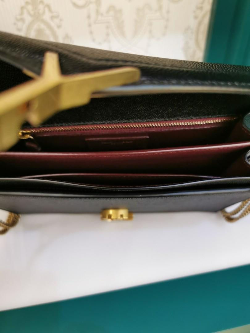 Thumbnail: BNIB YSL Cassandra Medium Chain Bag Grained Calf GHW