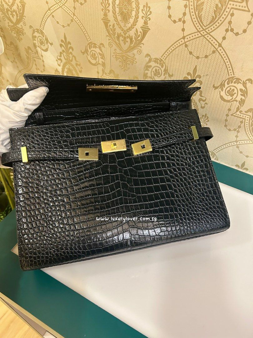 Thumbnail: Brand New YSL Manhattan Medium Embossed Crocodile GHW