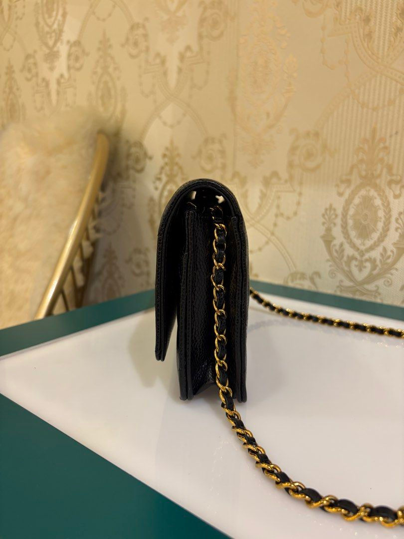 Thumbnail: Chanel Classic WOC Wallet on Chain Black Caviar Gold(CashS$4,150)