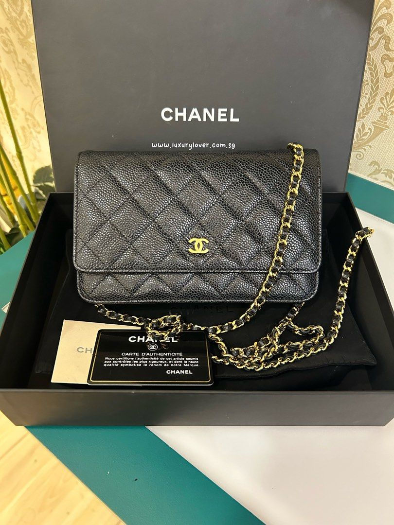 #20 LNIB Chanel Classic WOC Wallet on Chain Black Caviar GHW
