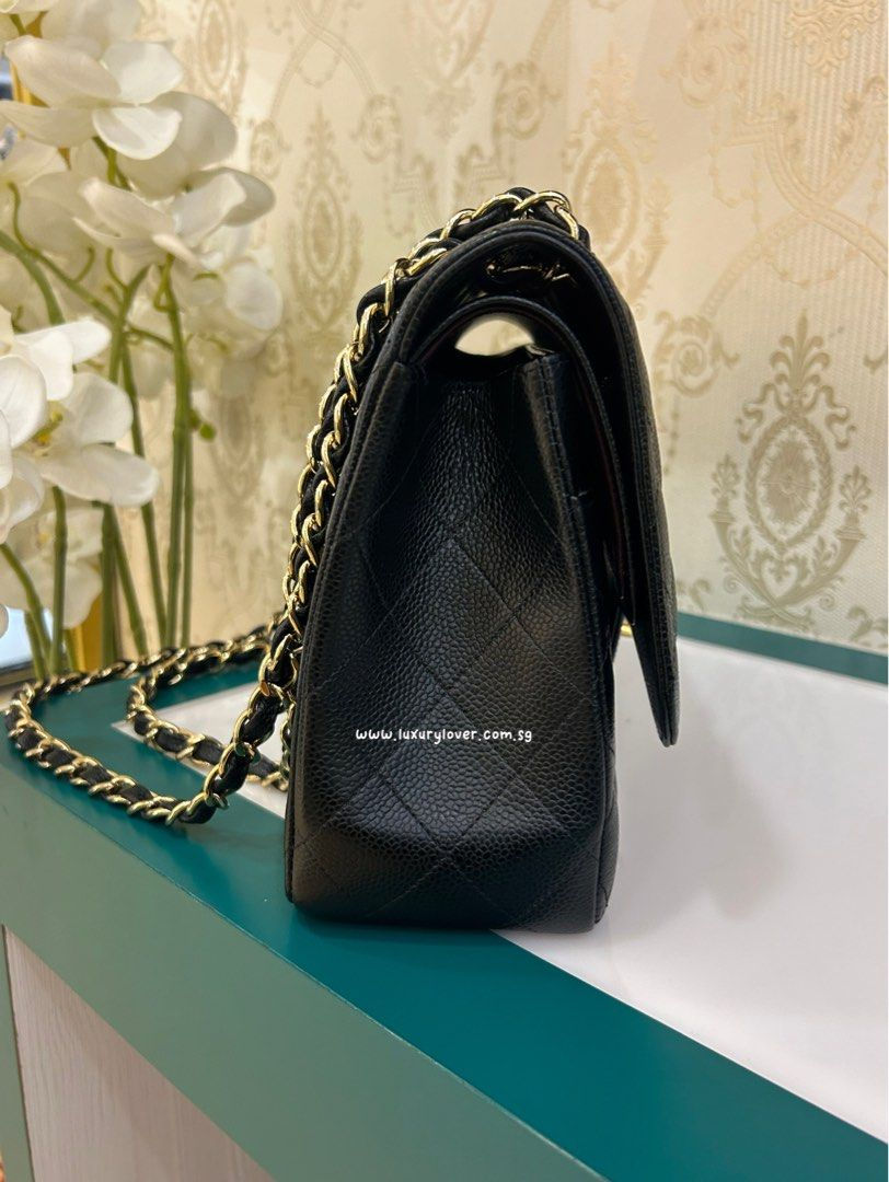 Thumbnail: #18 LNIB Chanel Jumbo Classic Double Flap Black Caviar GHW