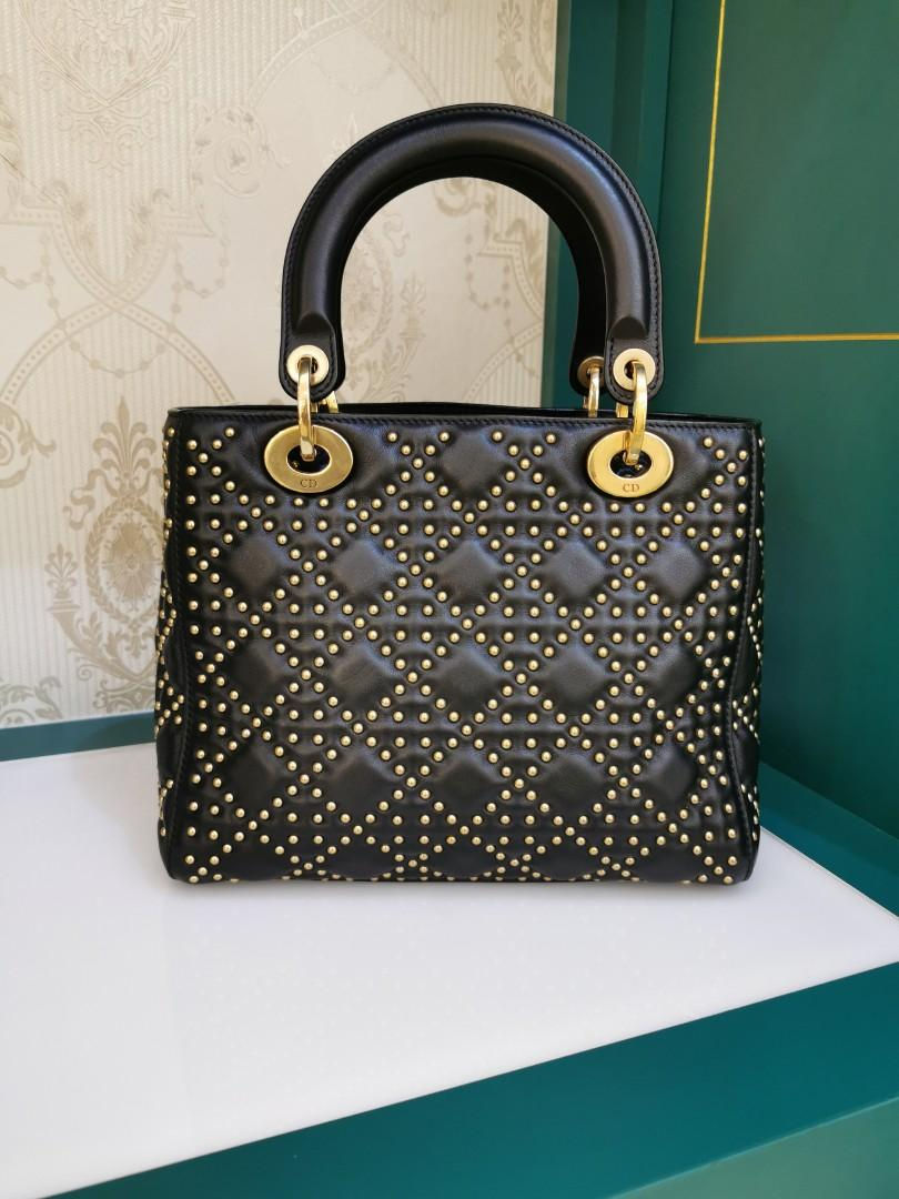 Thumbnail: Like New Lady Dior Medium Studded Calf aged GHW