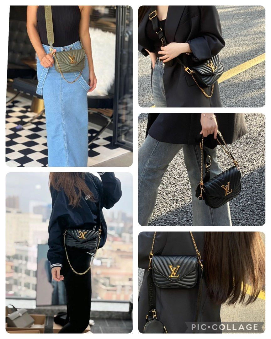 Thumbnail: LNIB LV Louis Vuitton New Wave Multi Pochette Khaki Calf AGHW