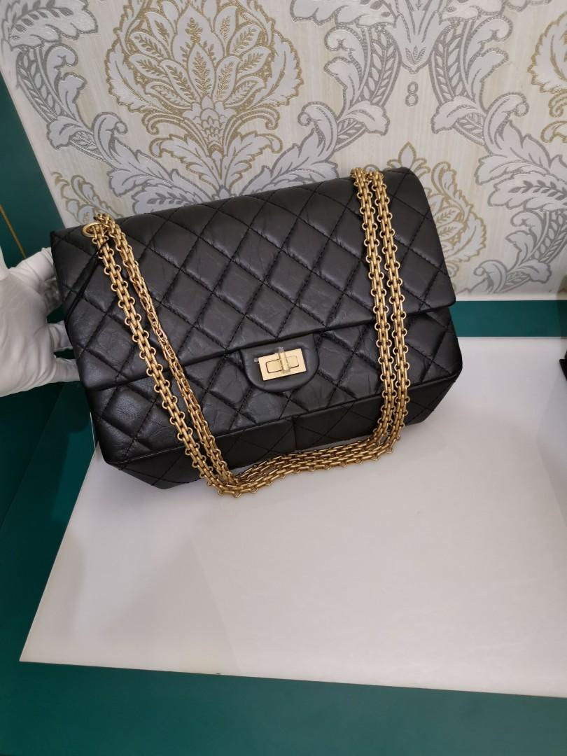 Thumbnail: #25 BNIB Chanel 2.55 Reissue 226 Black Distressed Calf with GHW