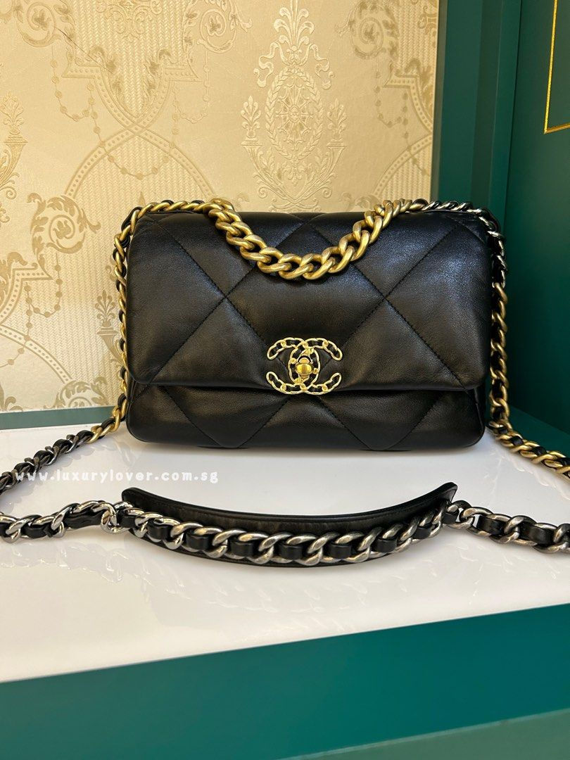 Thumbnail: #31 LNIB Chanel 19 Bag Small Black Lamb 3HW