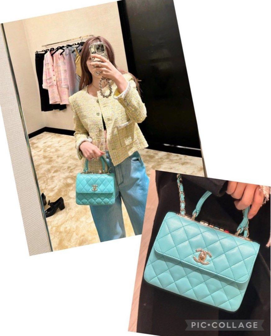 Thumbnail: LNIB Chanel 24C Mini Trendy CC Turquoise/Tiffany Blue Lamb LGHW