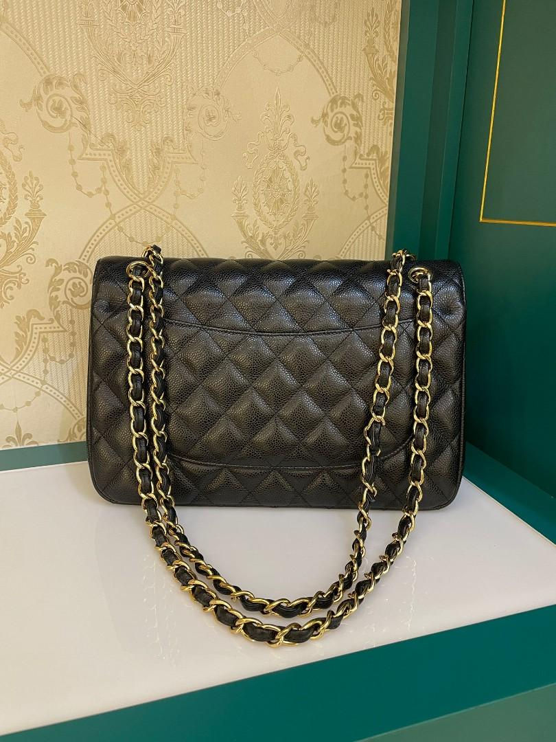 Thumbnail: #23 LNIB Chanel Jumbo Classic Double Flap Black Caviar GHW