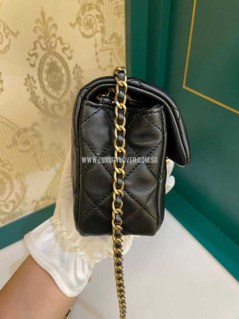 Thumbnail: #30 LNIB Chanel Mino Rectangular Pearl Crush Black Lamb GHW
