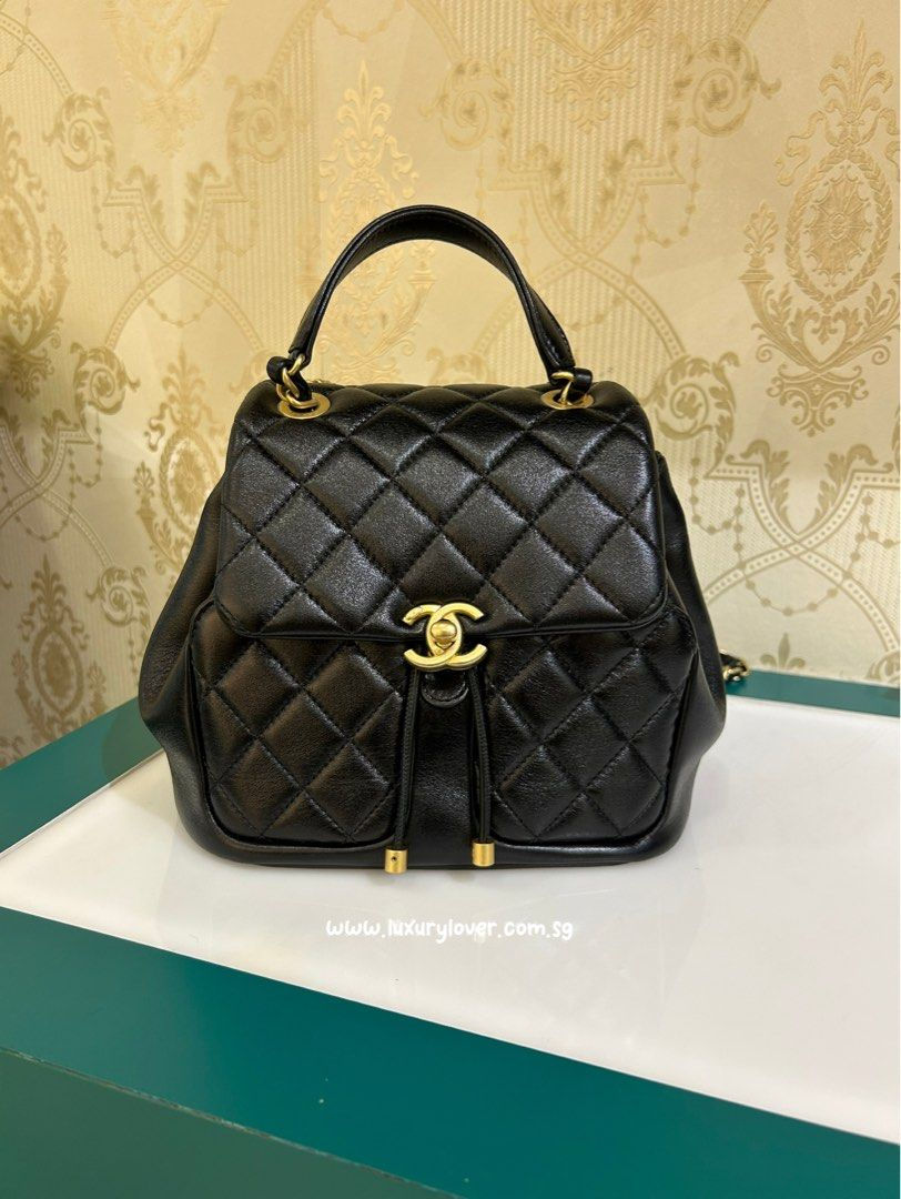 LNIB Chanel 23K Backpack Black Shiny Lamb GHW