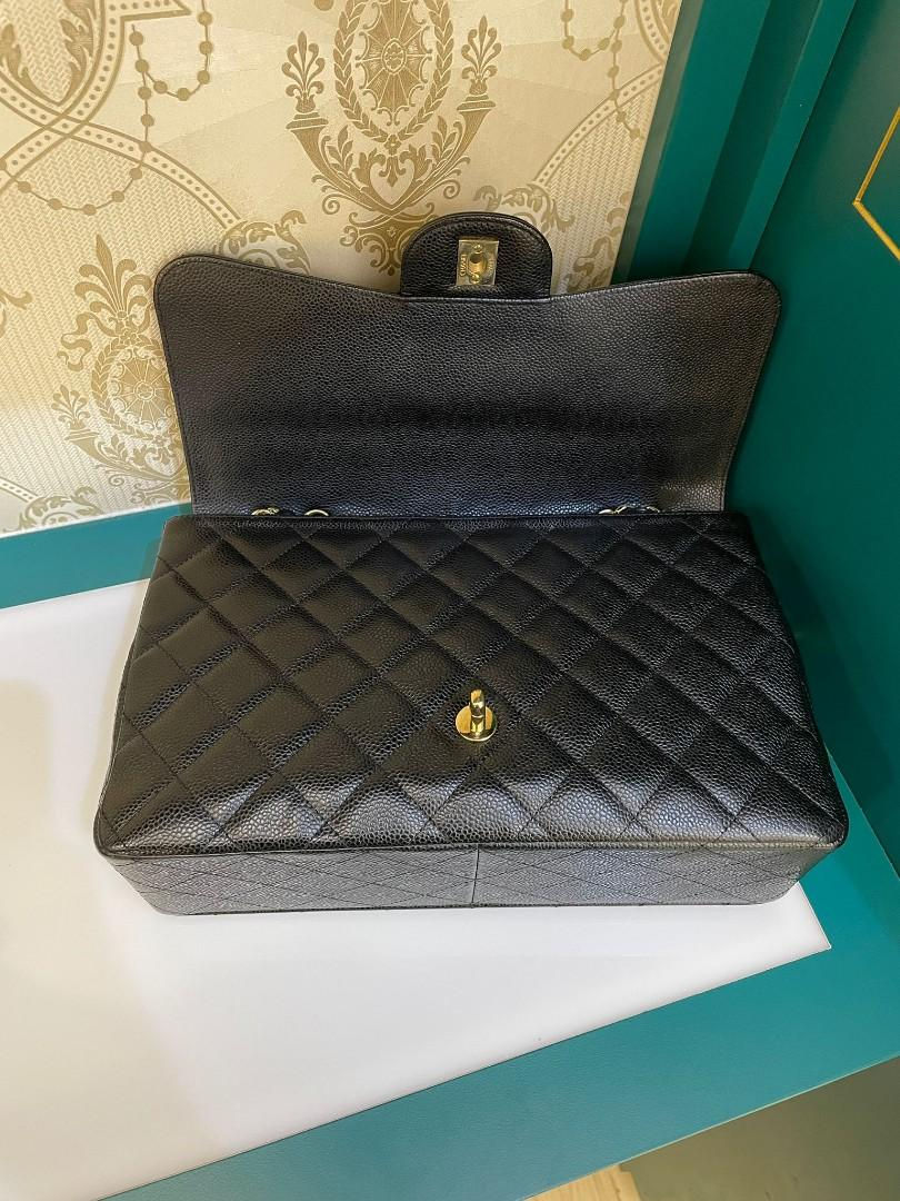 Thumbnail: #13 Like New Chanel Jumbo Single Flap Black Caviar GHW