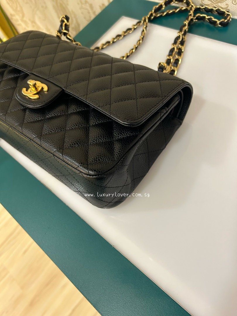 Thumbnail: #26 BNIB Chanel Medium Classic Double Flap Black Caviar GHW