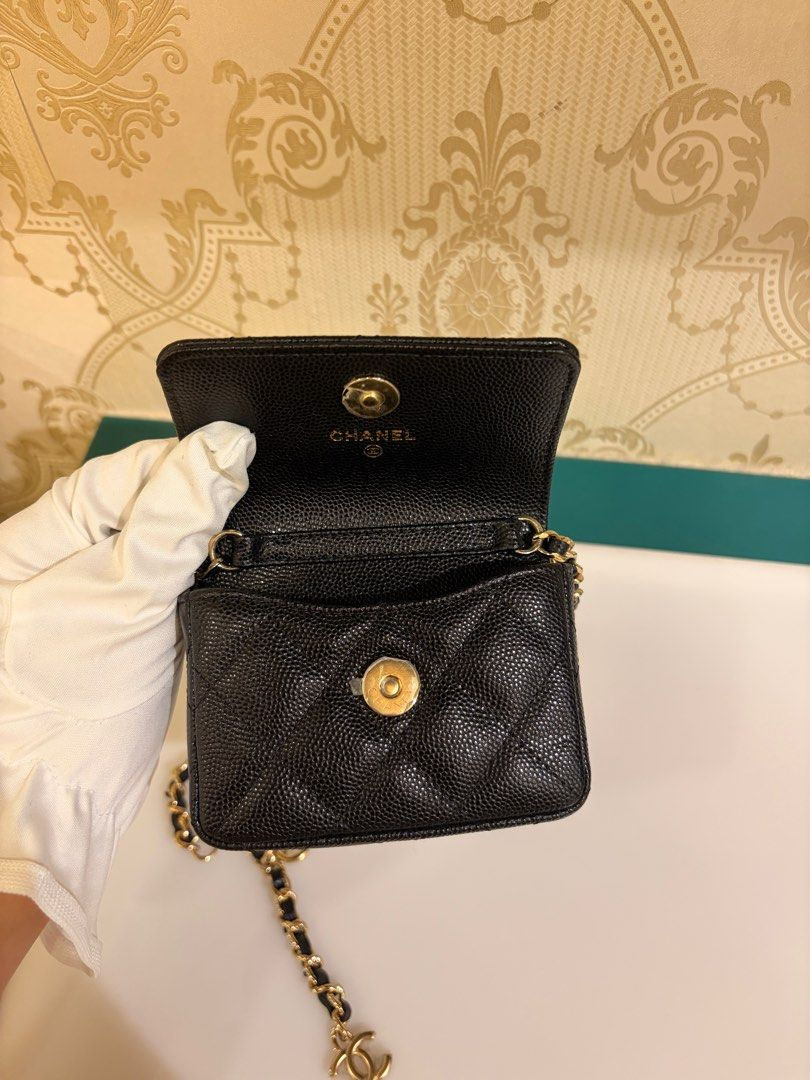 Thumbnail: Chanel 21K Belt Bag Purse on Belt Black Caviar LGHW(Cash S$2,480)