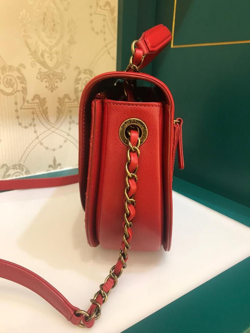 Thumbnail: #23 Like New Chanel Coco Curve Bag Red /Calf Aged GHW